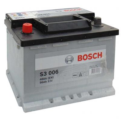 Bosch Silver S3 006 0092S30060 akkumulátor, 12V 56Ah 480A B+ EU, magas